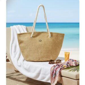 Cappelli Straworld Large Tote Gold Raffia Beach Bag Travel Purse Shoulder Bag